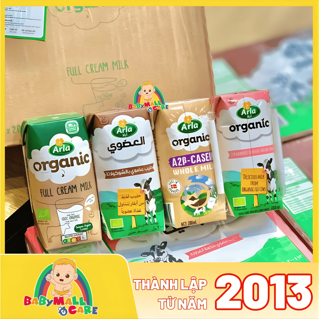 Sữa Arla Organic 200ml Bổ Sung Dinh Dưỡng, Vitamin, Khoáng Chất, Năng Lượng Cho Bé | Babymall & Care