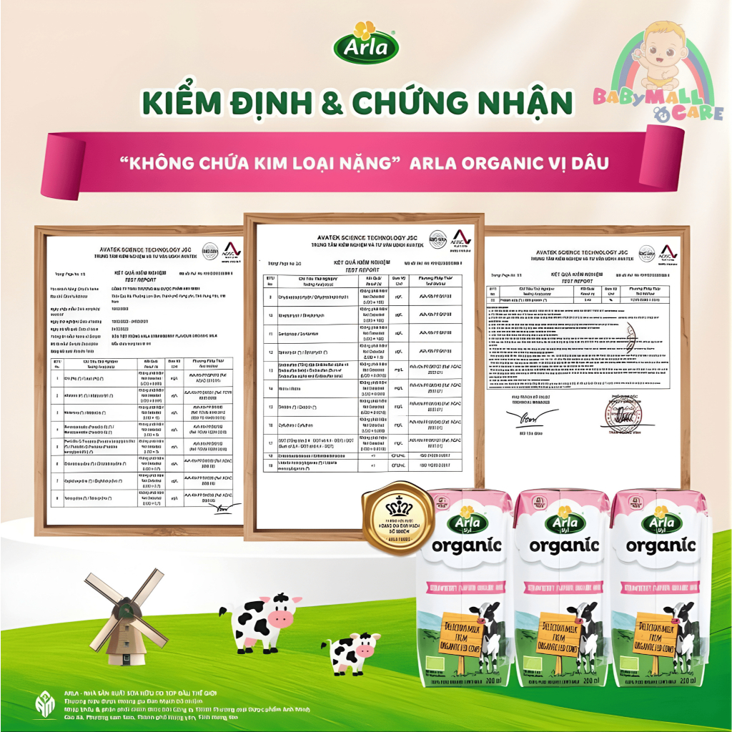 Sữa Arla Organic 200ml Bổ Sung Dinh Dưỡng, Vitamin, Khoáng Chất, Năng Lượng Cho Bé | Babymall & Care