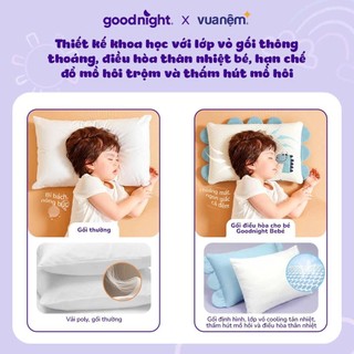 Gối Ngủ Cho Bé Tencel Vua Nệm Goodnight Bebe, Gối Điều Hòa Trẻ Em Mềm Thấm Hút Mồ Hôi 45x30cm