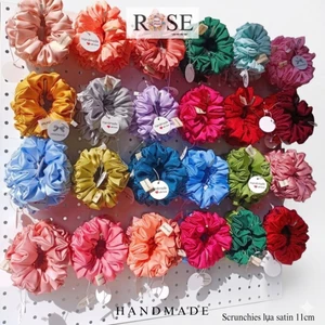Dây buộc tóc Scrunchies lụa satin cao cấp 11cm Rose handmade store