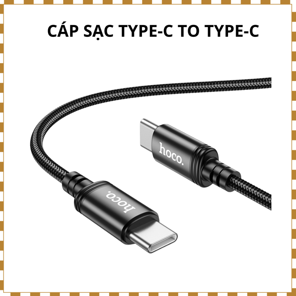 [Cáp Sạc Nhanh Hoco X89] Type-C to Type-C PD 60W – Cáp Sạc Laptop, Điện Thoại, Máy Tính Bảng – Dài 1m