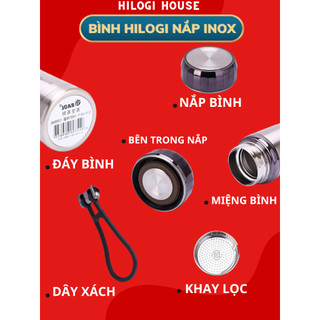 [TẶNG TÚI] Bình giữ nhiệt 1500ml inox 304 HiLOGI, bình inox giữ lạnh hơn 24 giờ,nóng hơn 12 giờ, khay lọc inox