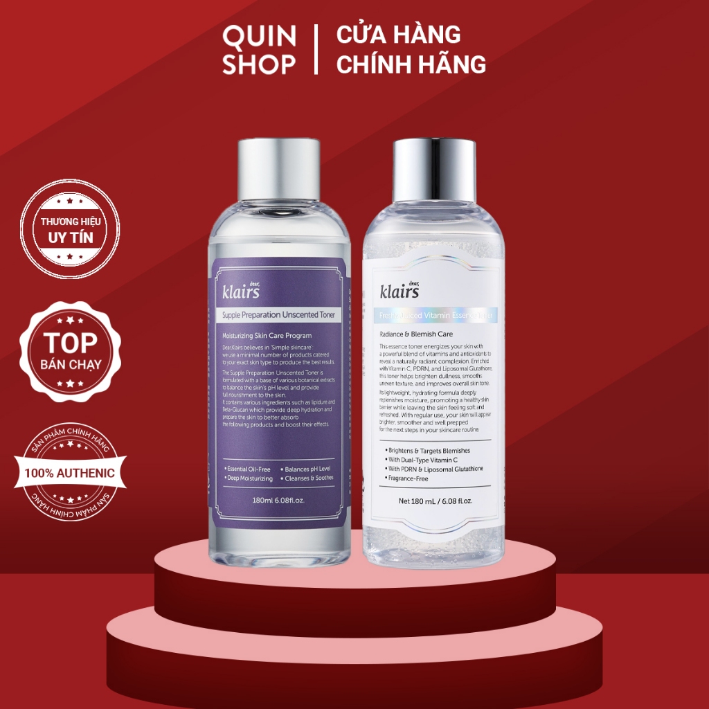 [HÀNG CÔNG TY] Nước Hoa Hồng Dưỡng Da Dear, Klairs Supple Preparation ...