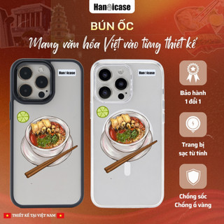 Ốp Lưng Điện Thoại Han icase Chống Sốc, Chống Ố Vàng Hình Bún Ốc Cho iPhone 12 13 14 15 16 17