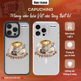 Ốp Lưng Điện Thoại Han icase Chống Sốc, Chống Ố vàng Hình Capuchino Cho iPhone 12 13 14 15 16 17