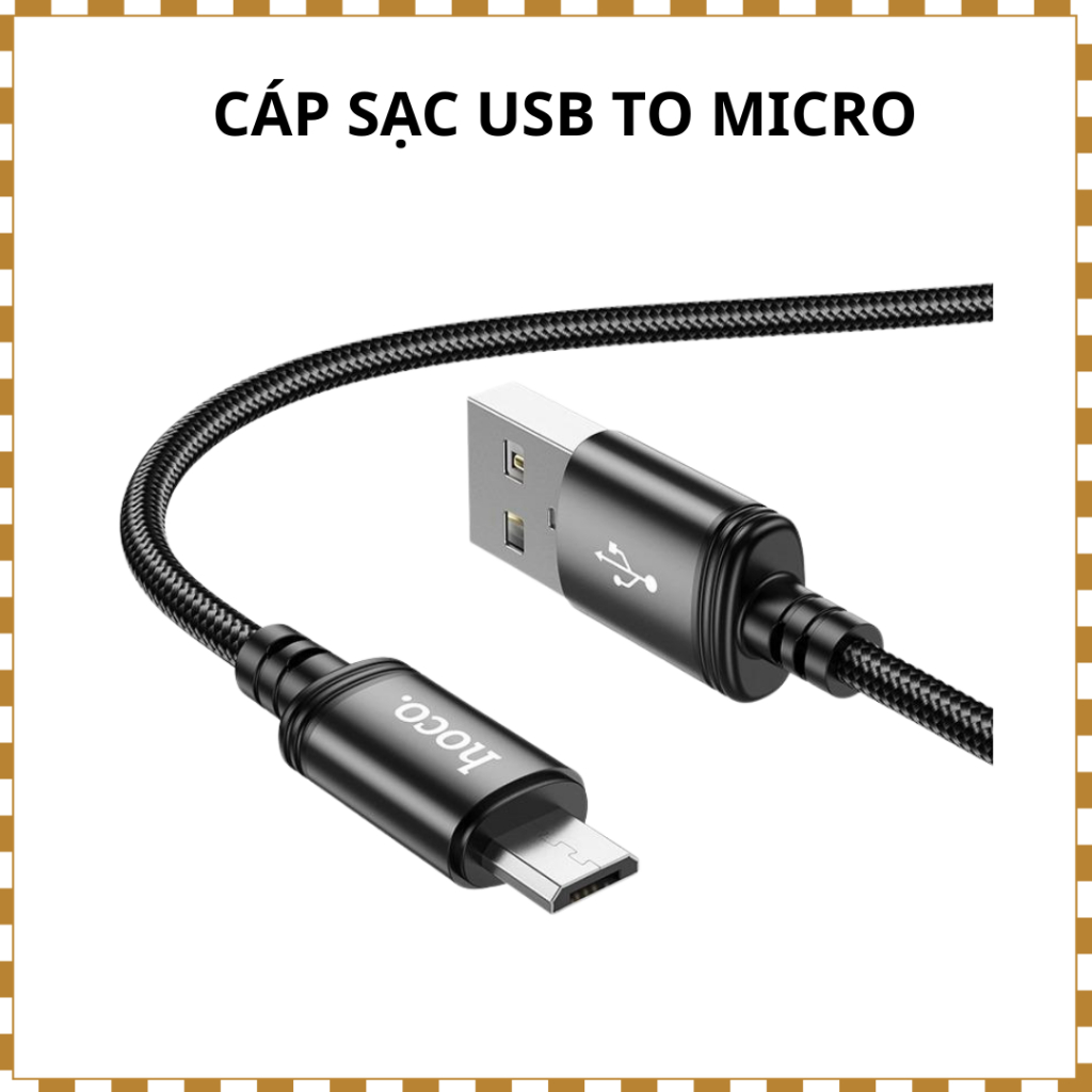 [Cáp Sạc Nhanh Hoco X89] Micro USB 2.4A – Dây Sạc Nhanh 1m – Cáp Sạc Android, Samsung, Oppo, Xiaomi