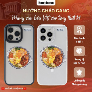 Ốp Lưng Điện Thoại Han icase Cho iPhone 12 13 14 15 16 17 Chống Sốc Và Ố Vàng Nướng Chảo Gang
