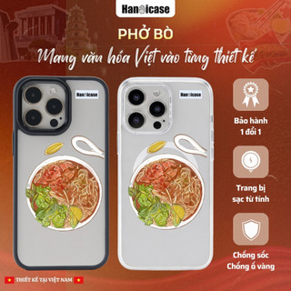 Ốp Lưng Điện Thoại Han icase Cho iPhone /12/13/14/15/16/17 Chống Sốc Chống Ố Vàng Phở Bò