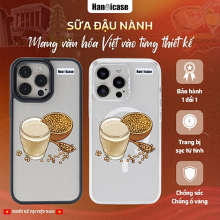 Ốp Lưng Điện Thoại Han icase Cho iPhone 12/13/14/15/16/17 Chống Ố Vàng, Sạc Không Dây Sữa Đậu Nành
