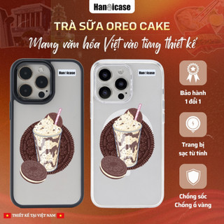 Ốp Lưng Điện Thoại Han icase Chống Sốc, Chống Ố Vàng Hình Trà Sữa Oreo Cake iPhone 12 13 14 15 16 17