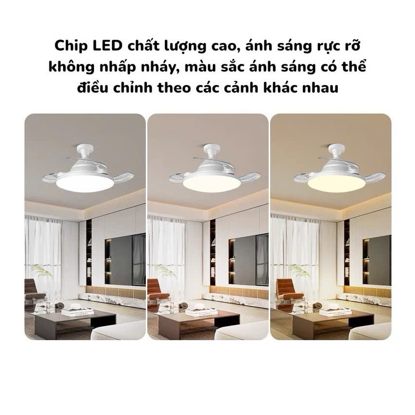Quạt Trần Đèn Trần Siêu Mát Anhlinh Siêu Sáng Pin Trâu Kháng Nước Tặng Cáp Sạc Nhỏ Nhẹ Gọn