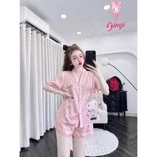 Đồ ngủ tay cánh dơi cổ Y nút bọc xinh xắn (DB84)