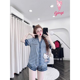 Đồ ngủ tay cánh dơi cổ Y nút bọc xinh xắn (DB84)