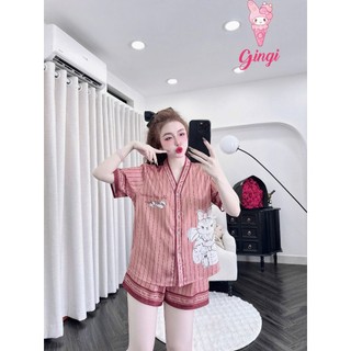 Đồ ngủ tay cánh dơi cổ Y nút bọc xinh xắn (DB84)