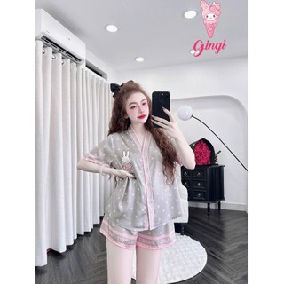 Đồ ngủ tay cánh dơi cổ Y nút bọc xinh xắn (DB84)