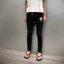 quần Jeans nam đen pơ pồ đen trơn+rách bốn cú tang lụa