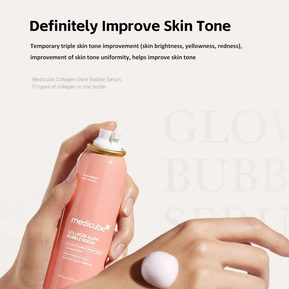 Serum Sủi Bọt Medicube Collagen Glow Bubble 100ml Dưỡng Sáng Da, Căng Bóng, Cấp Ẩm