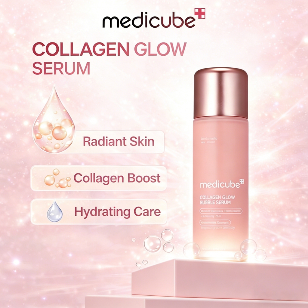 Serum Sủi Bọt Medicube Collagen Glow Bubble 100ml Dưỡng Sáng Da, Căng Bóng, Cấp Ẩm