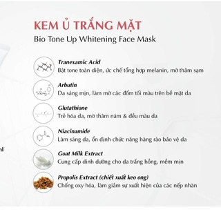 Ủ trắng da mặt Usolab Bio Tone Up Whitening Face Mask Giúp 250ml