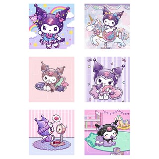 COMBO SỈ 12 tranh ghép nhỏ 17cm kuromi, có khung lắp TooYoo TG0074