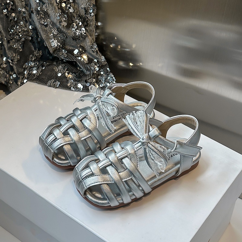 [M192] Giày Sandals Bé Gái Quai Đan Vintage, Dép Rọ Trẻ Em Đính Nơ Ren Phong Cách Hàn Quốc Cao Cấp Size 23-34 TH Kids