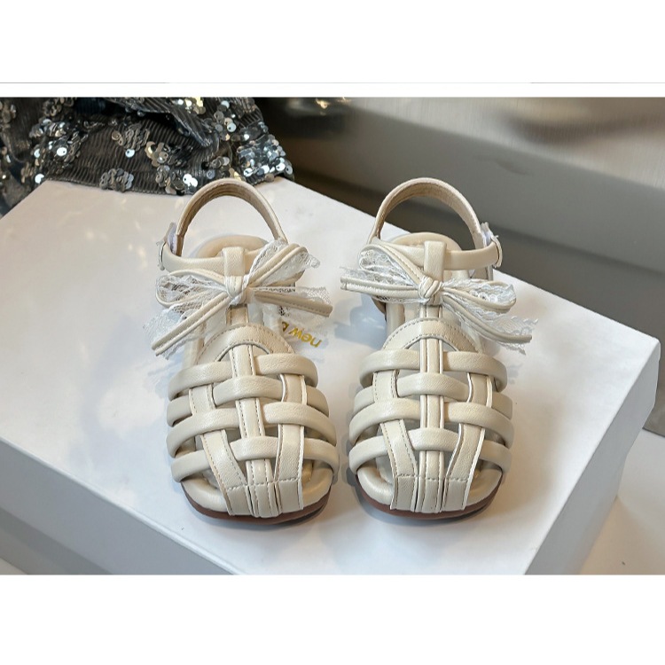 [M192] Giày Sandals Bé Gái Quai Đan Vintage, Dép Rọ Trẻ Em Đính Nơ Ren Phong Cách Hàn Quốc Cao Cấp Size 23-34 TH Kids