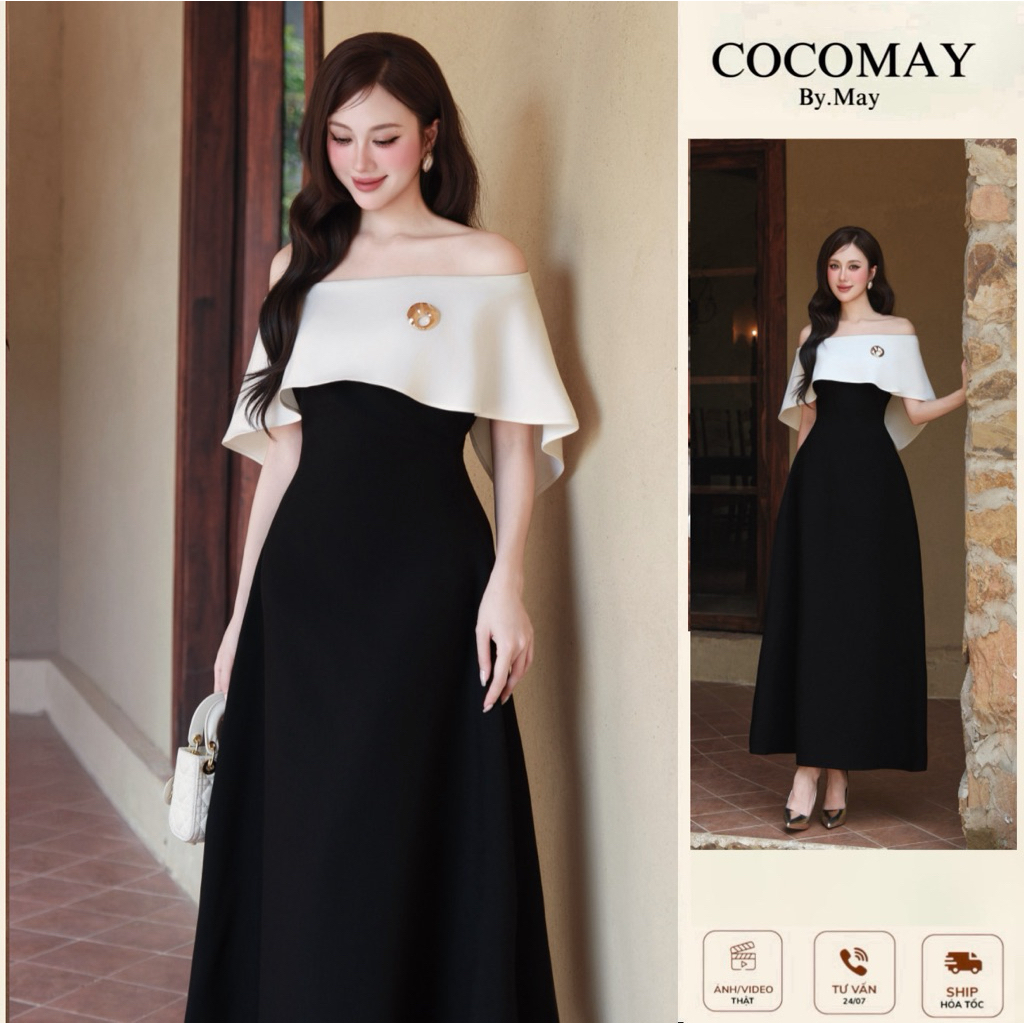 COCOMAY Đầm BW ONE-SHOULDER DRESS - Đầm trể lệch vai tặng kèm khoá cài ...