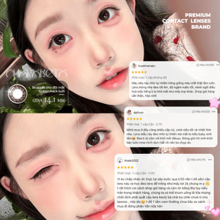 Kính giãn tròng màu nâu Chokoreto Angel Eyes có độ 0-8, Lens giãn tròng nâu choco giãn tròng to 14.5