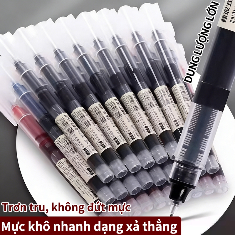 10/20/30Chiếc Bút gel đen xanh đỏ ngòi 0.5mm mực đều nét chữ đẹp - Bút mực gel viết trơn văn