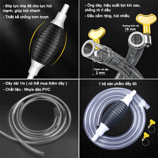 Ống Bơm Hút Chất Lỏng, Ống hút bơm hút bóp tay tiện lợi để hút chất lỏng 1m/2m/3m
