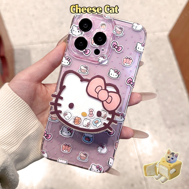 Giá đỡ điện thoại Kitty màu hồng dễ thương lắc giá đỡ điện thoại giải nén hai lớp Dính