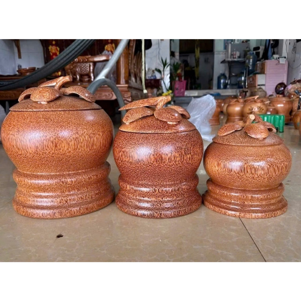 [ TẶNG ẤM 500ML - 1200ML - 1500ML ] Bình Ủ Ấm Trà Gỗ Dừa Mẫu MĂNG CỤT CÓ ĐẾ, Giữ Nhiệt Cao Cấp, Trang Trí Bàn & Quà Tặng