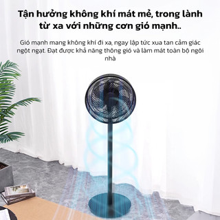 OOKAS Quạt đứng 7 cánh, 8 chế độ gió, kèm remote điều khiển và hẹn giờ.
