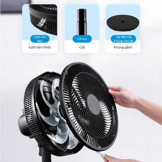 OOKAS Quạt đứng 7 cánh, 8 chế độ gió, kèm remote điều khiển và hẹn giờ.