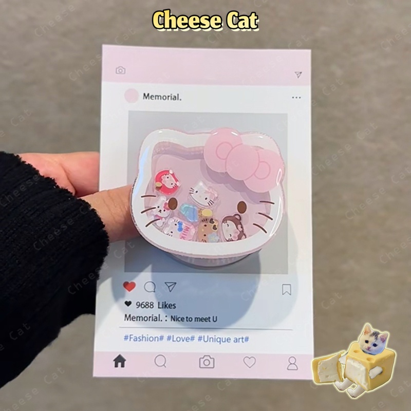 for KT Kitty giá đỡ điện thoại lắc giá đỡ điện thoại hai lớp giá đỡ điện thoại dính