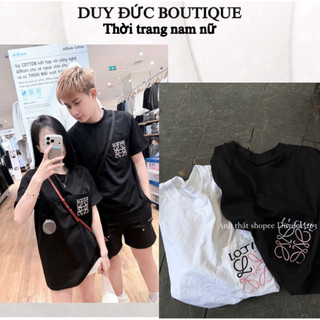 Áo thun thêu lov may túi ngực chất cotton mix màu thời trang nam nữ đồ đôi, áo phông nam nữ chất cotton thêu lov