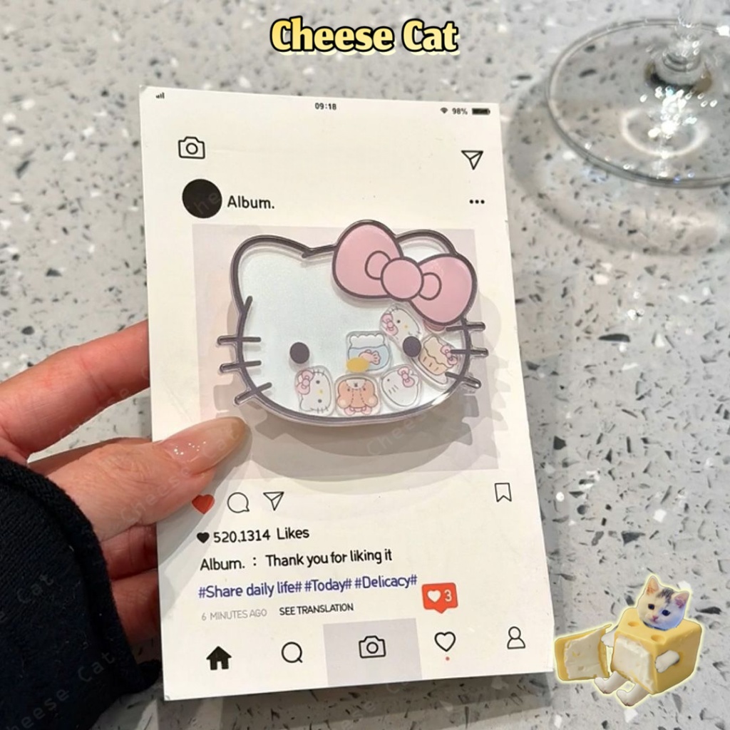 for KT Kitty giá đỡ điện thoại lắc giá đỡ điện thoại hai lớp giá đỡ điện thoại dính