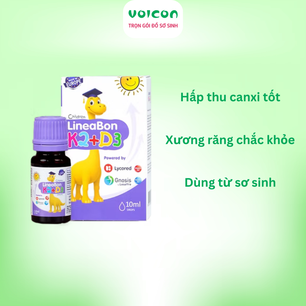 [KÈM QUÀ] Lineabon D3K2 - MK7 tinh khiết tăng chiều cao cho bé dung tích 10ml ,15ml