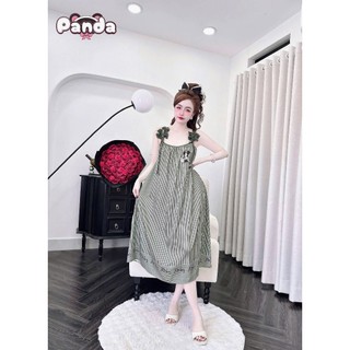 Đầm 2 dây thiết kế đính hoa vai cột nơ xinh xắn (DB43)