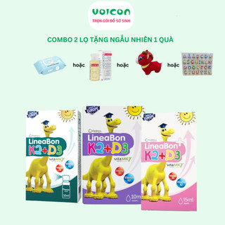 Vitamin Lineabon D3K2 Tinh Khiết Hỗ Trợ Hấp Thu Canxi Tăng Chiều Cao Cho Bé Nhỏ Giọt/Xịt 10ml-15ml