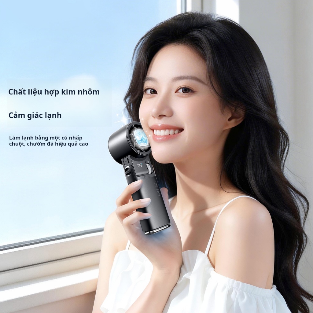 Quạt Mini Tua Bin Siêu Mạnh JF181, Quạt cầm tay Chế Độ Lạnh 16°C, Pin Lớn 6000mAh, Dùng Cho Văn Phòng, Du Lịch
