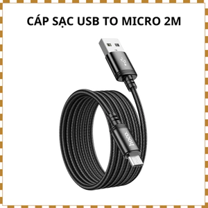 Cáp HOCO X89 Micro USB 2.4A Dây Dù Siêu Bền 2m, Chống Rối, Sạc & Data Ổn Định