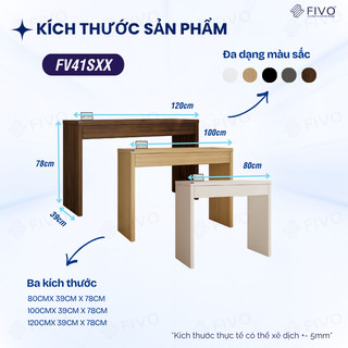 Bàn Trang Điểm Gỗ MDF Cao Cấp Có Ngăn Kéo FV41 FIVO, Kết Hợp Làm Bàn Nail Bàn Làm Việc, Gỗ Dày 34MM, Ray Trượt Mượt Mà