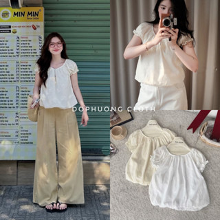 (Hàng đẹp có sẵn video thật) Áo Babydoll Dáng Bí Babie Ngắn Tay Thêu Hoa