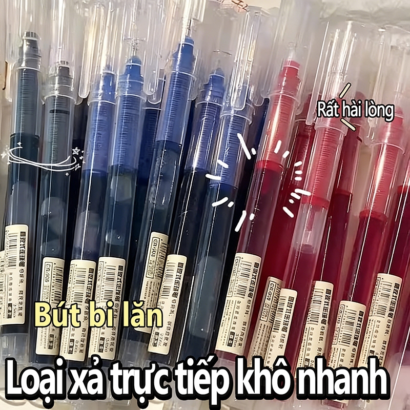 10/20/30Chiếc Bút gel đen xanh đỏ ngòi 0.5mm mực đều nét chữ đẹp - Bút mực gel viết trơn văn