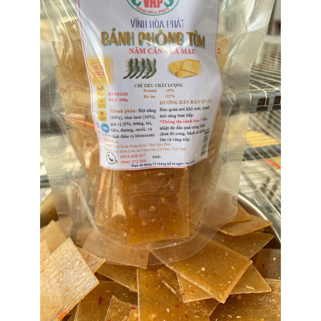 Bánh phồng tôm 30% tôm túi 200g