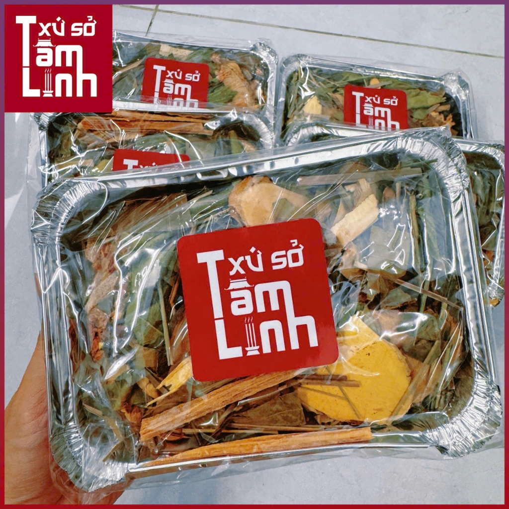 Thảo Dược Xông Nhà Xứ Sở Tâm Linh - Combo Tẩy Uế, Xả Xui, Nhập Trạch, Đốt Phong Long, Thu Hút Tài Lộc Có Sẵn Khay Đựng