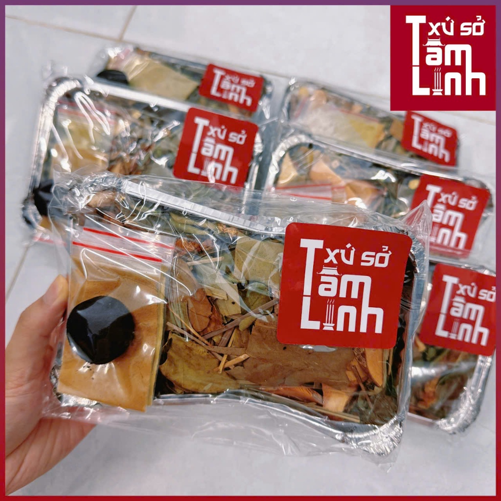 Thảo Dược Xông Nhà Xứ Sở Tâm Linh - Combo Tẩy Uế, Xả Xui, Nhập Trạch, Đốt Phong Long, Thu Hút Tài Lộc Có Sẵn Khay Đựng