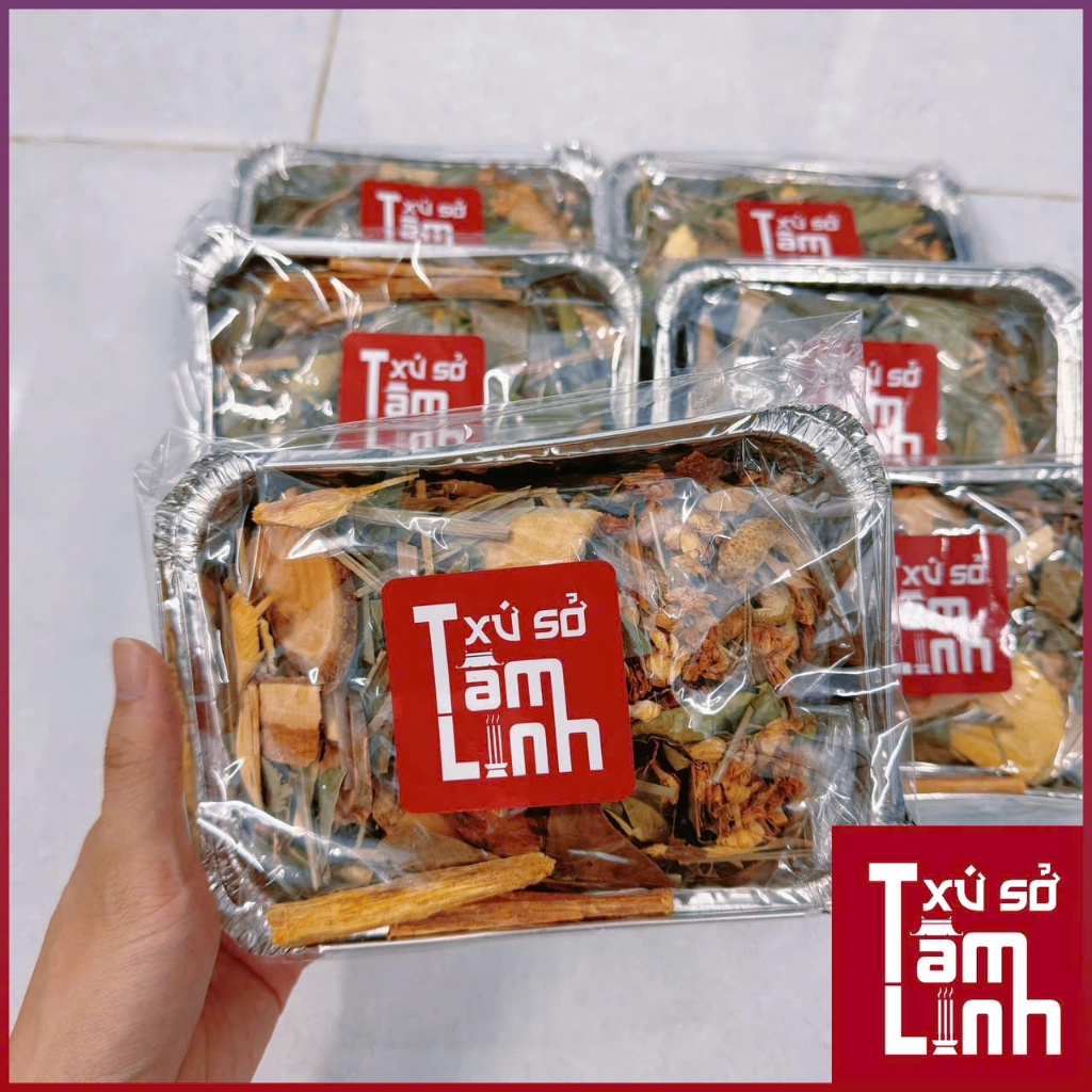 Thảo Dược Xông Nhà Xứ Sở Tâm Linh - Combo Tẩy Uế, Xả Xui, Nhập Trạch, Đốt Phong Long, Thu Hút Tài Lộc Có Sẵn Khay Đựng
