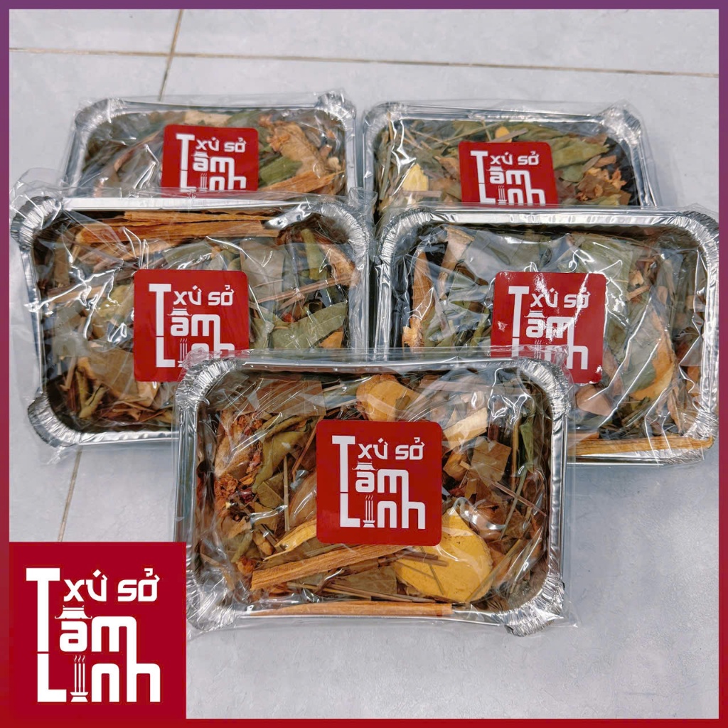 Thảo Dược Xông Nhà Xứ Sở Tâm Linh - Combo Tẩy Uế, Xả Xui, Nhập Trạch, Đốt Phong Long, Thu Hút Tài Lộc Có Sẵn Khay Đựng